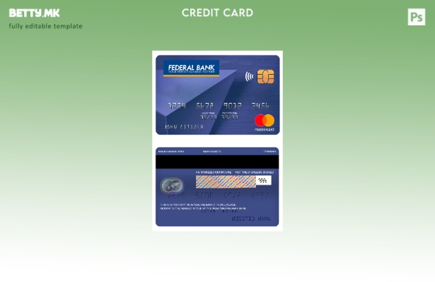 Модерен стил, Шаблон за мастер картички на федералната банка на Индија